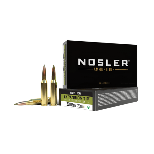Nosler Expansion Tip 260 Remington 120 Grain ET SP Ammunition 20 Rounds