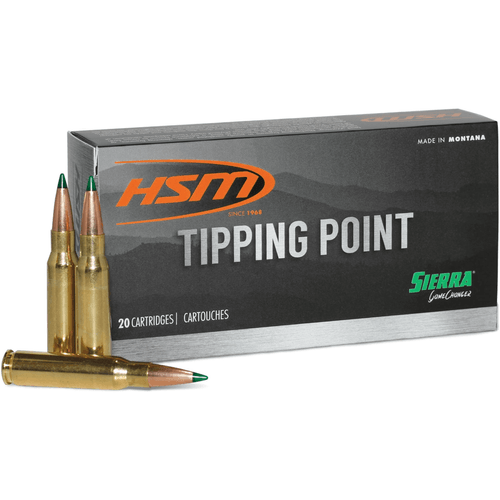 HSM Ammunition Tipping Point 6mm Creedmoor 90 Grain Sierra Game Changer Ammunition 20 Rounds