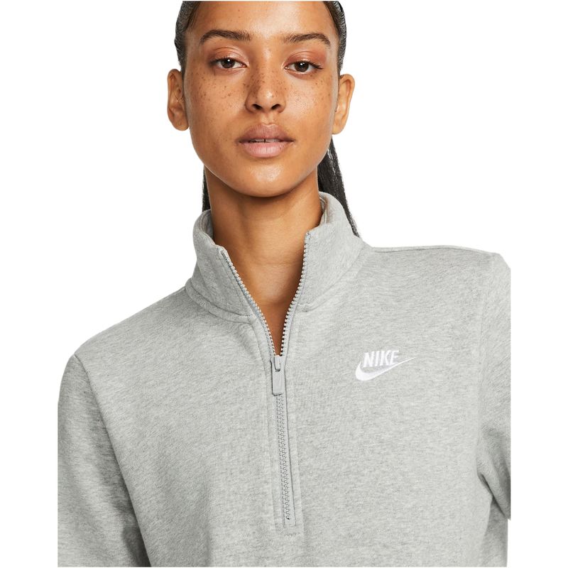 Nike half zip grey womens hot sale