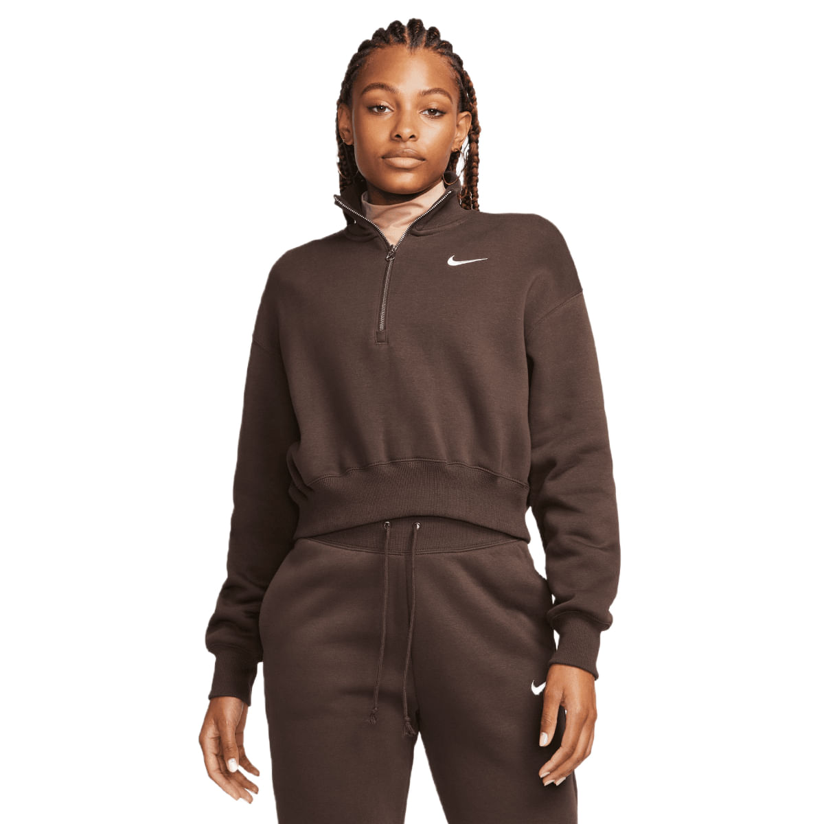 Nike Sportswear Phoenix Fleece Oversized Half-Zip Crop Sweatshirt - Women's  