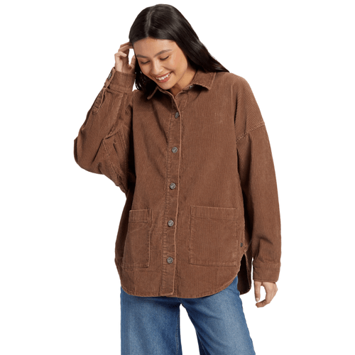 Roxy Kick Back Washed Corduroy Long Sleeve Shirt