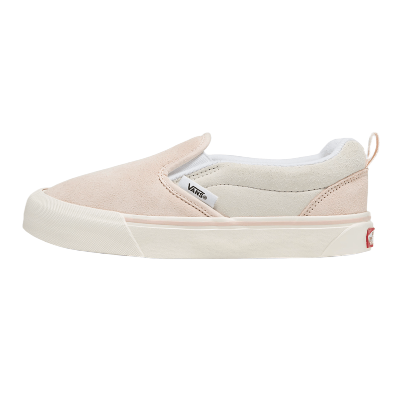 Pink suede cheap vans slip on