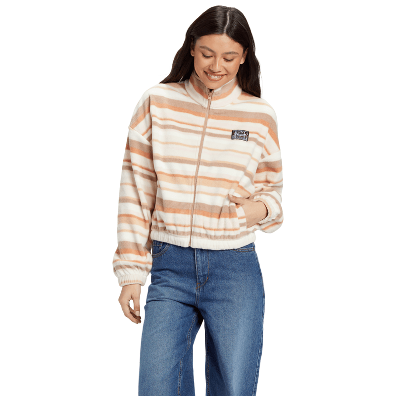 ROXY DAWN TO DUSK FULL ZIP STRIPE - Warm Taupe Mirage Stripe.jpg