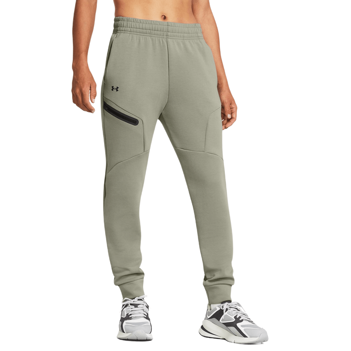 Under Armour Playback Fleece Joggers Womens Small Loose Green Gray