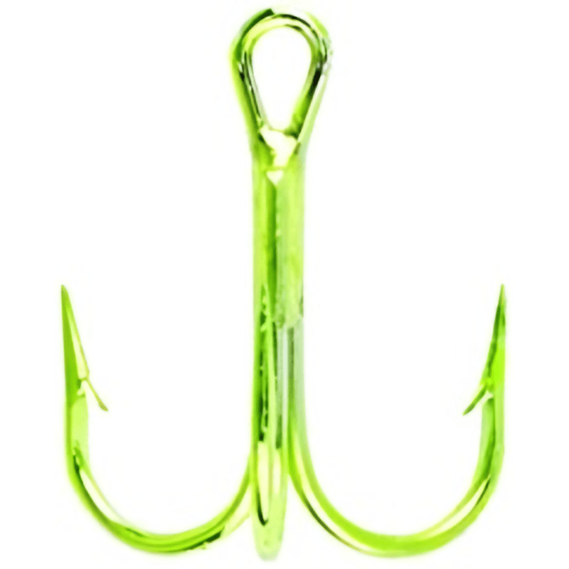 Eagle Claw Lazer Round Bend 3X Strong Treble Hook - Chartreuse 4