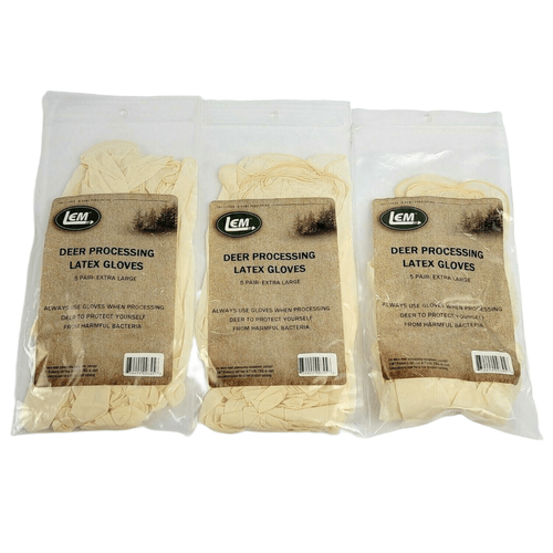 LEM Products Deer / Meat Processing Latex Gloves (5 Pair Per Pack) Extra Large