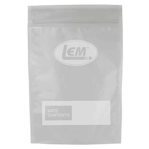 Lems Zipper Top Vacuum Bag  (8" X 12" Quart Size)