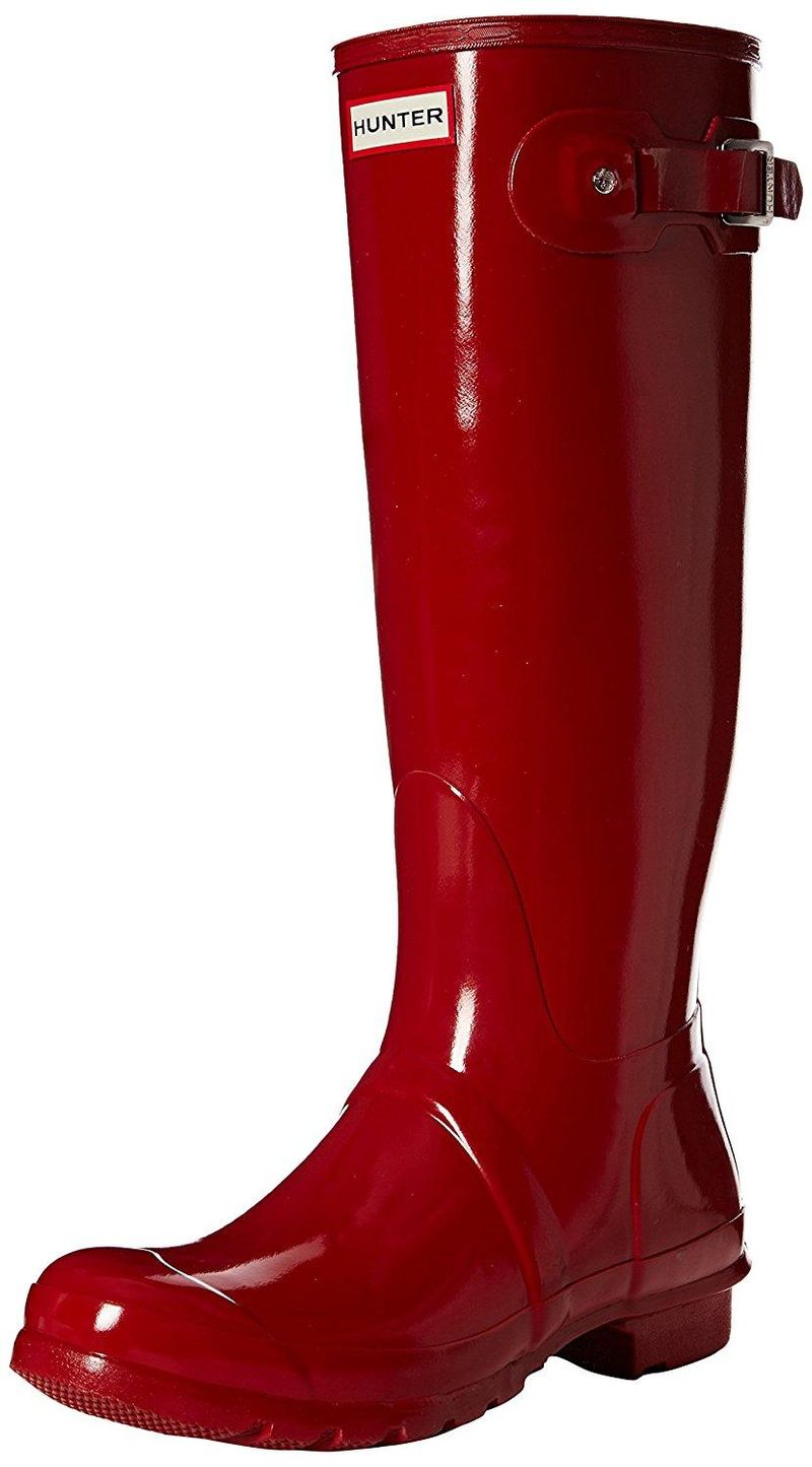 tall red rain boots