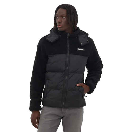 Bench Detta Puffer Sherpa Hooded Bomber Jacket - Men's