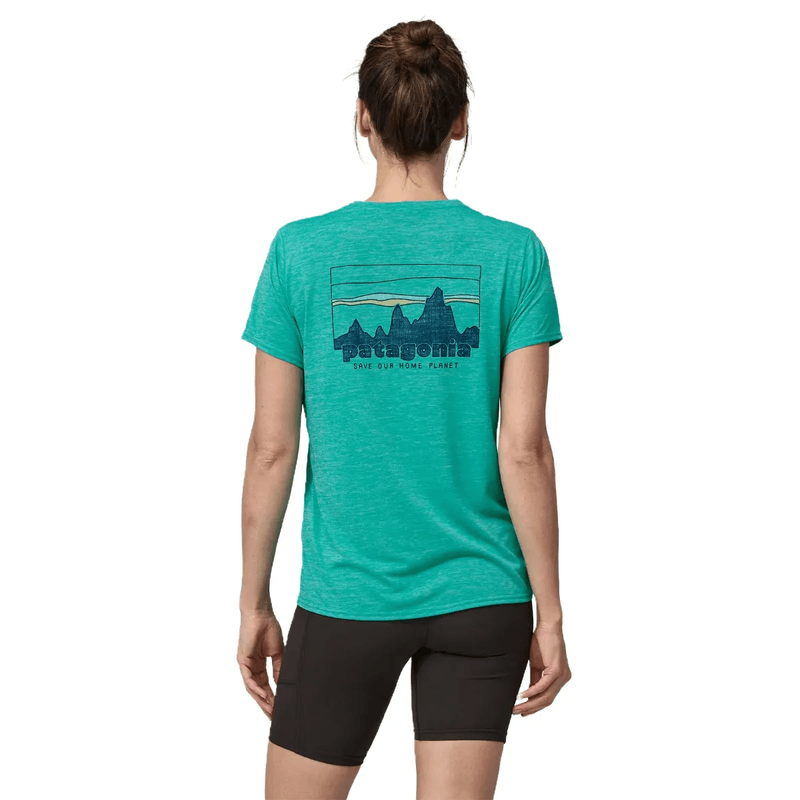 Patagonia Women's Capilene Cool Daily Graphic Shirt 73 Skyline: Current Blue X-Dye / XS
