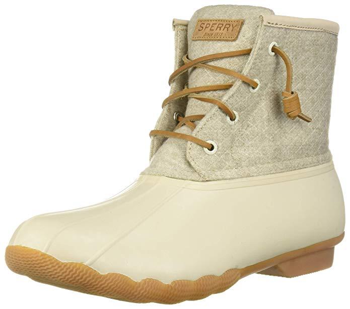 sperry saltwater emboss wool duck rain boots