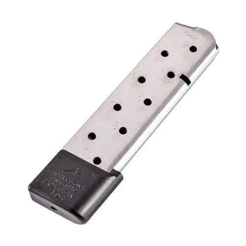 Chip Mccormick Power Mag Plus Full Size 1911 10 Round .45 Acp Stainless Magazine