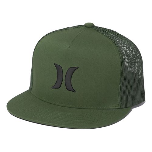 Hurley Icon Solid Flat Trucker Hat - Men's