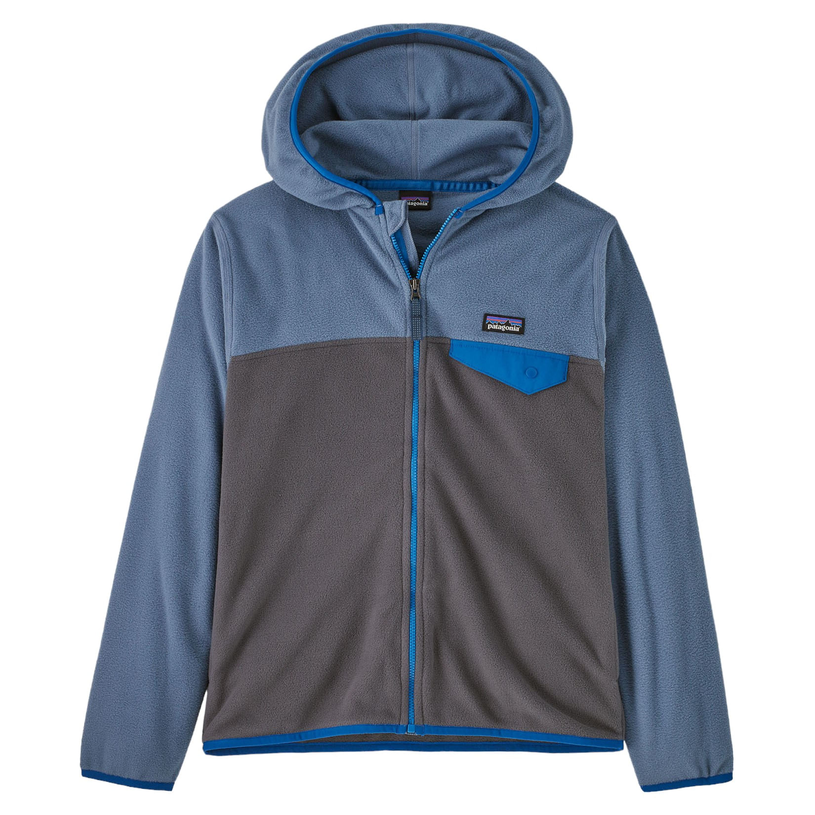 Patagonia Micro D Snap-T Fleece Jacket - Youth Forge Grey / Utility Blue