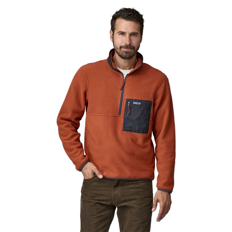 Patagonia-Microdini-Half-Zip-Fleece-Pullover---Men-s-Burnished-Red