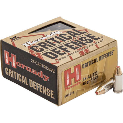 Hornady Critical Defense 25 ACP 35 Grain FTX Ammunition 25 Rounds