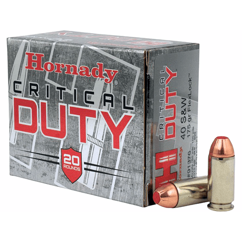 Hornady Critical Duty 40 S&W 175 Grain Flexlock Ammunition 25 Rounds