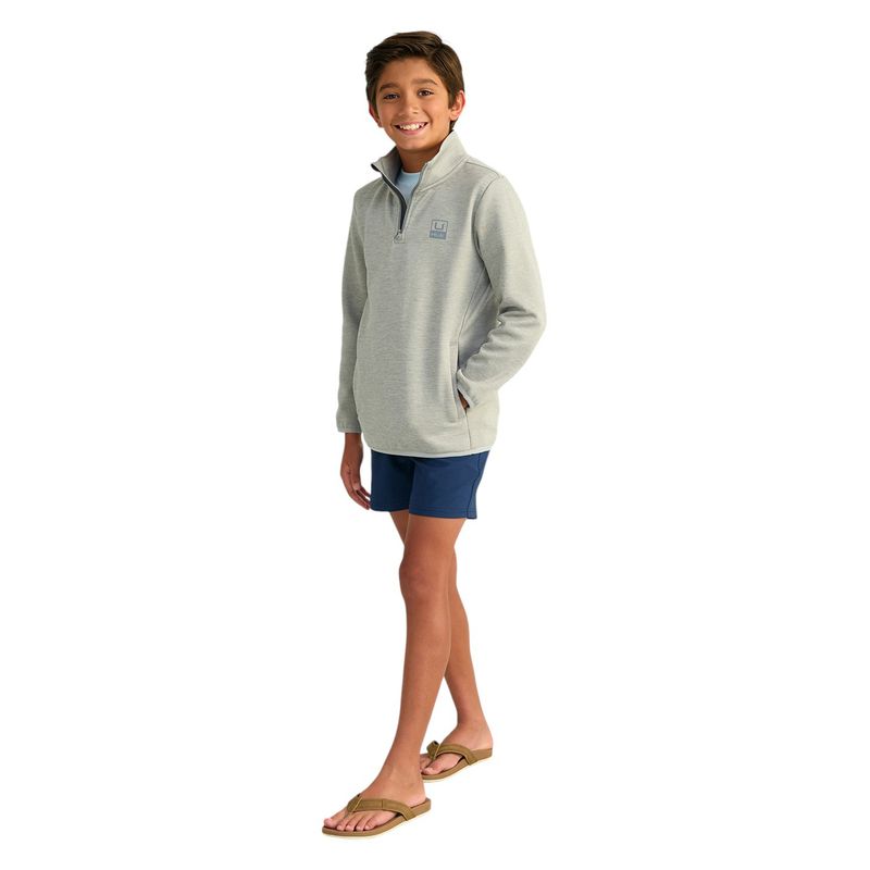 Huk Cold Front + 1/4 Zip - Youth Harbor Mist Heather