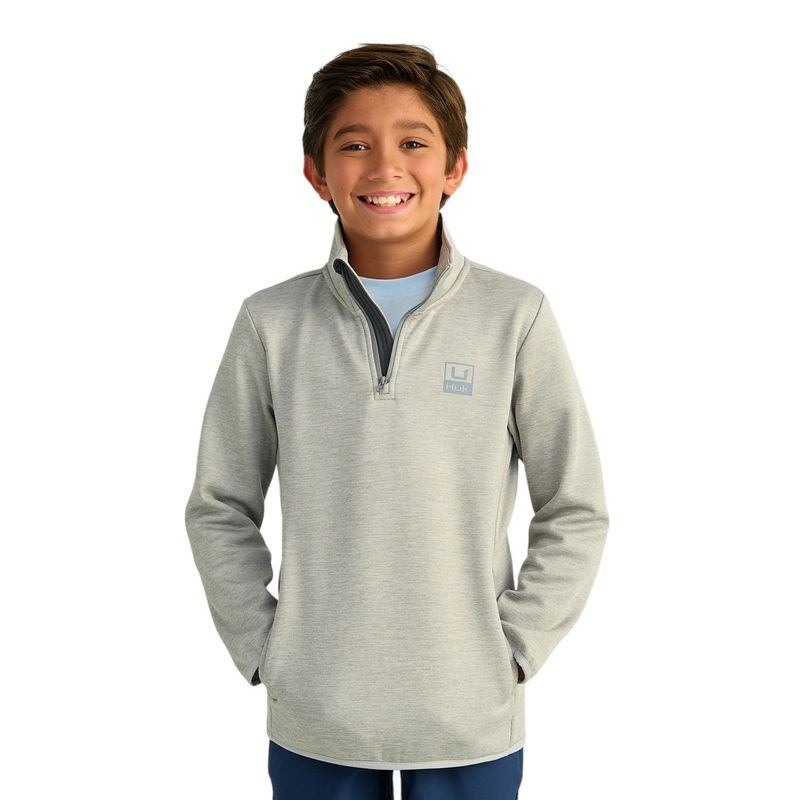 Huk Cold Front + 1/4 Zip - Youth Harbor Mist Heather
