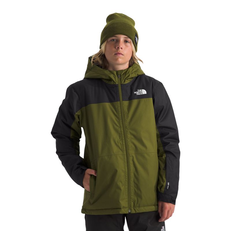 The-North-Face-Freedom-Insulated-Jacket---Boys--Forest-Olive---TNF-Black