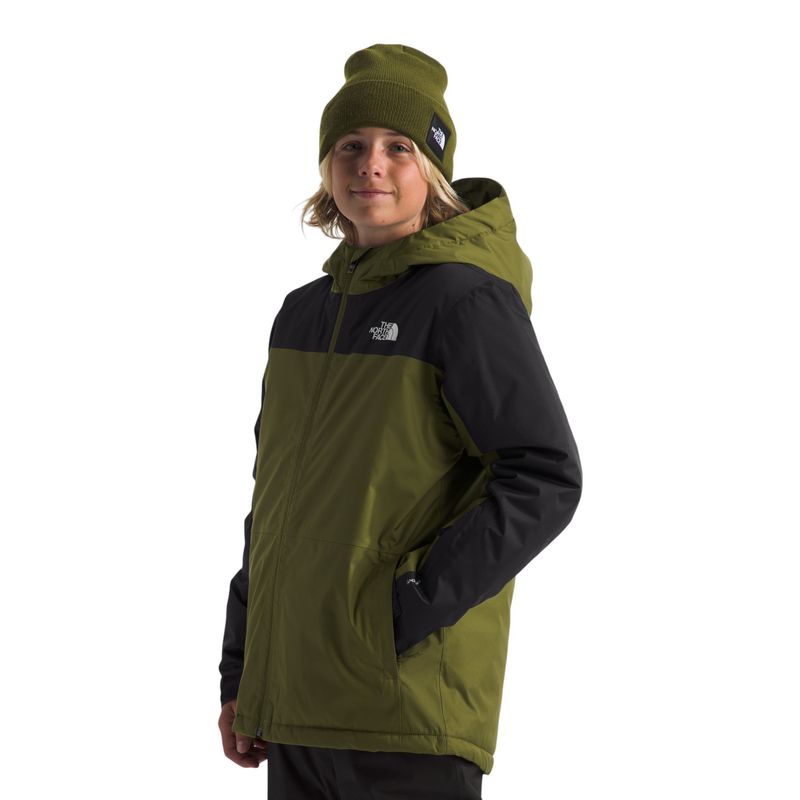 The-North-Face-Freedom-Insulated-Jacket---Boys--Forest-Olive---TNF-Black