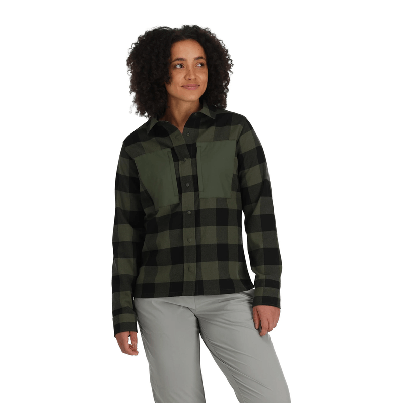 Simms-Guide-Flannel---Women-s-Loden-Buffalo-Check