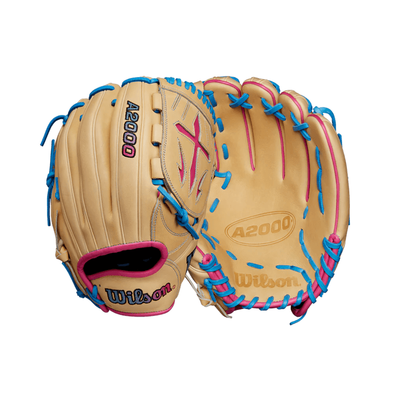 Wilson-Glove-A2000-Gotm-August-2024-Blonde---Sky-Blue---Pink