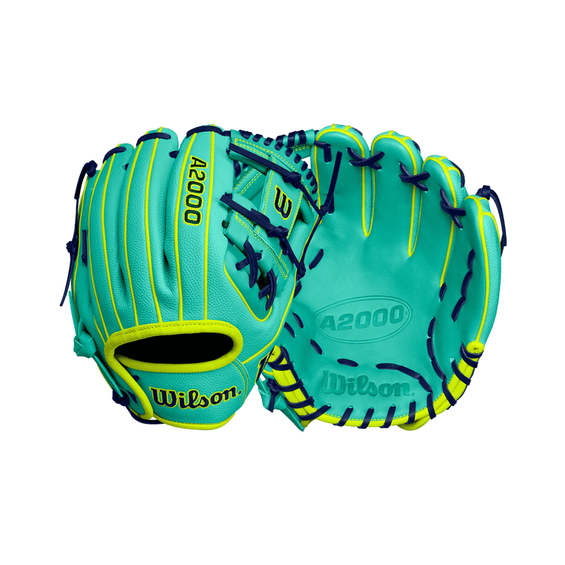 Wilson-Fall-2024-A2000-DP15SS-Infield-Baseball-Glove-Seafoam---Seafoam-SuperSkin---Optic-Yellow