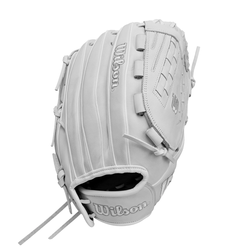 Wilson-A1000-V125-12.5”-Outfield-Fastpitch-Softball-Glove-Fall-2024-White---Silver