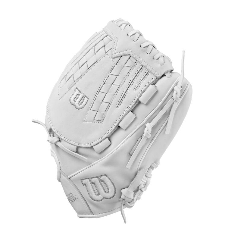 Wilson-A1000-V125-12.5”-Outfield-Fastpitch-Softball-Glove-Fall-2024-White---Silver