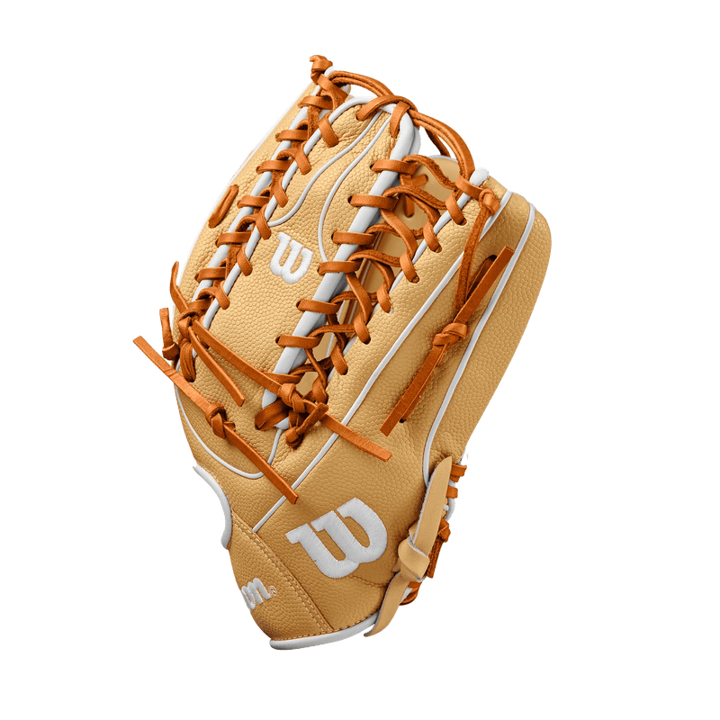 Wilson-Steven-Kwan-A2000-SK38-GM-Outfield-Baseball-Glove-Fall-2024-Blonde---Blonde-SuperSkin---Saddle-Tan---White