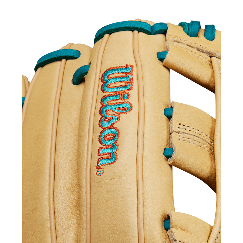 Wilson-A1000-Dw5-12--Infield-Baseball-Glove-Blonde---Teal---Orange