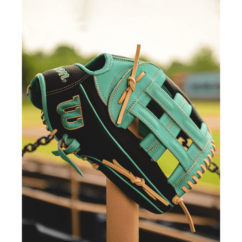 Wilson-A2000-Pf50ss-12.25”-Outfield-Baseball-Glove-Fall-2024-Teal---Black-SuperSkin---Yellow