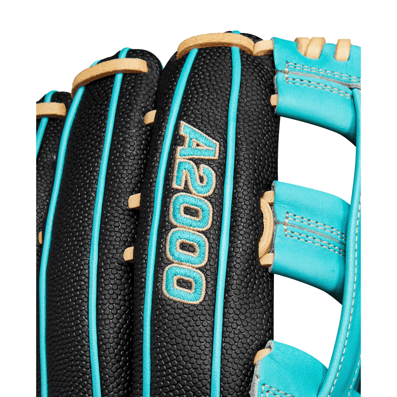 Wilson-A2000-Pf50ss-12.25”-Outfield-Baseball-Glove-Fall-2024-Teal---Black-SuperSkin---Yellow