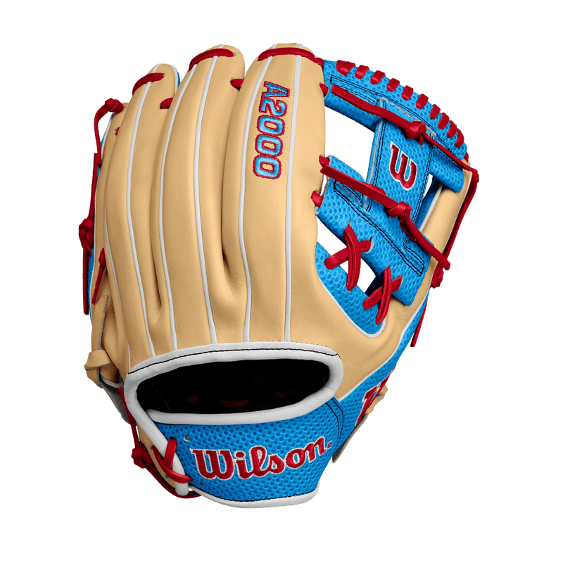 Wilson-A2000-SC1975-Infield-Baseball-Glove-Fall-2024-Blonde---Sky-Blue---Red