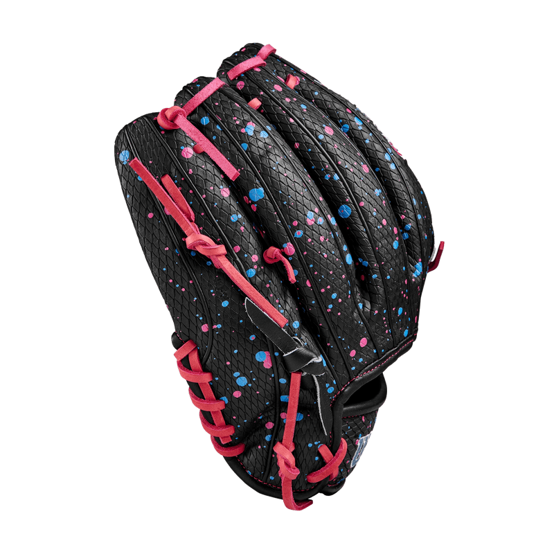 Wilson-Elly-De-La-Cruz-A2000-EDLC44-GM-Infield-Baseball-Glove-Fall-2024-Black---Splatter-SuperSkin---Pink