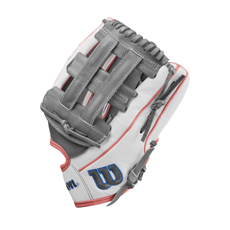 Wilson-A2000-FP50SS-Outfield-Fastpitch-Glove-Fall-2024-Grey---White-SuperSkin---Sky-Blue