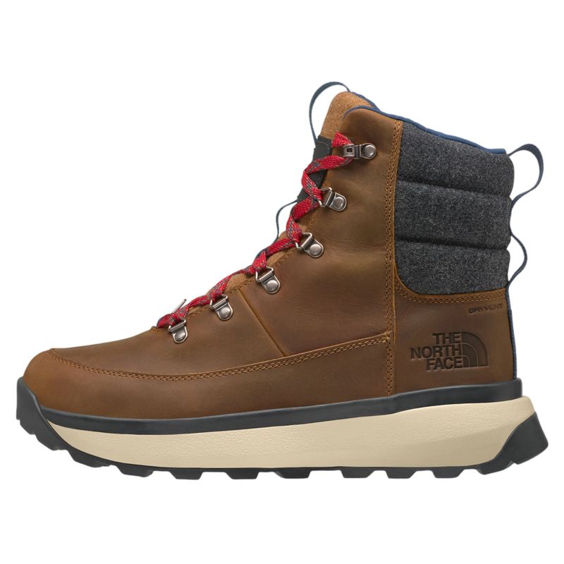 The-North-Face-Bergen-Leather-Waterproof-Boots---Men-s-Timber-Tan---TNF-Red
