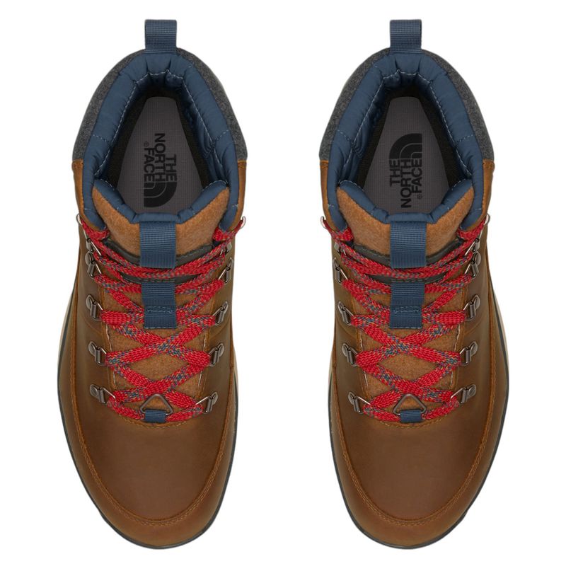 The-North-Face-Bergen-Leather-Waterproof-Boots---Men-s-Timber-Tan---TNF-Red