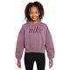 Nike Sportswear Club Fleece Boxy Crew-neck Sweatshirt - Girls' Plum Dust / Light Wild Mango