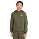 Nike Sportswear Club Fleece Pullover Hoodie - Youth Medium Olive / White