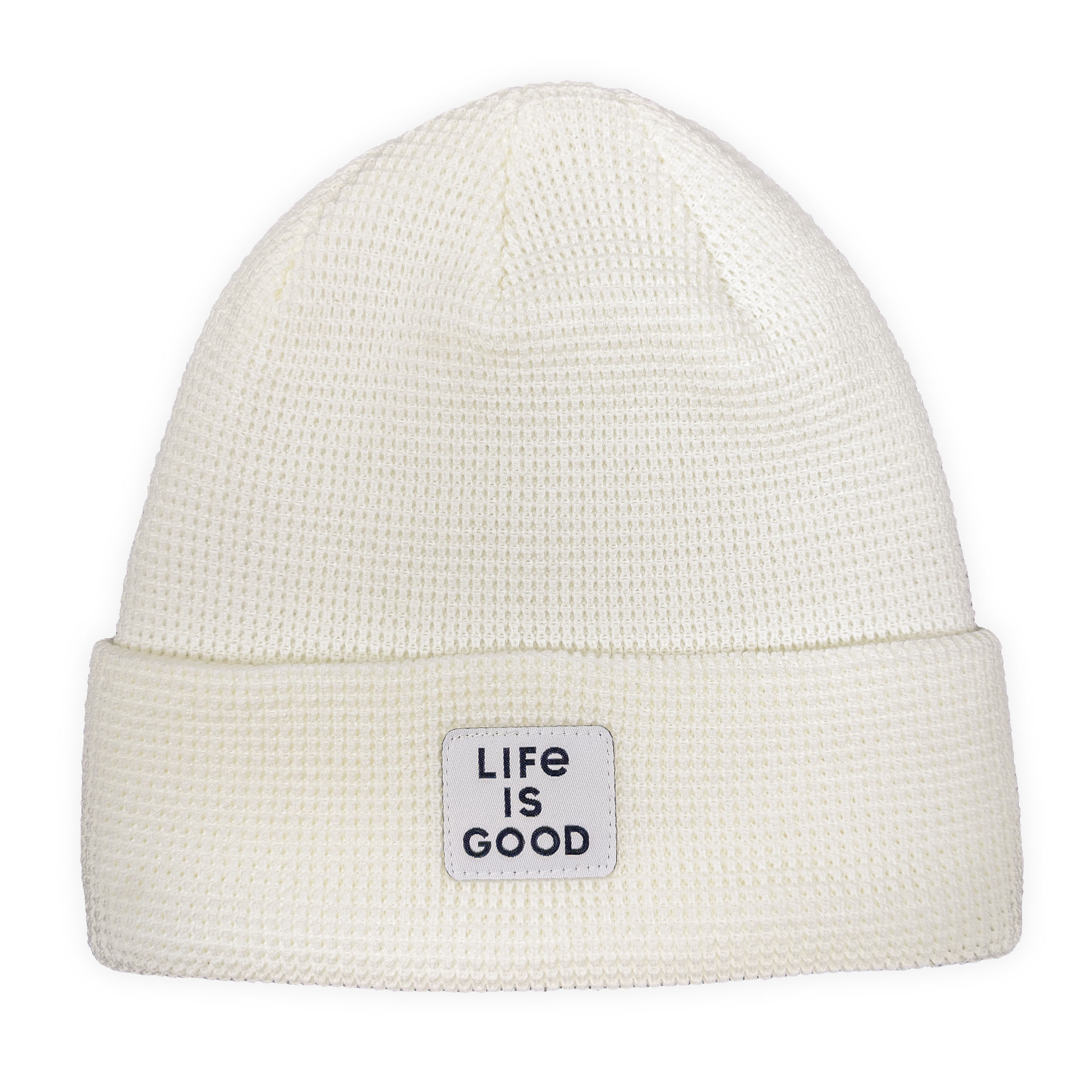 LIFEGO W WAFFLE CUFF BEANIE White