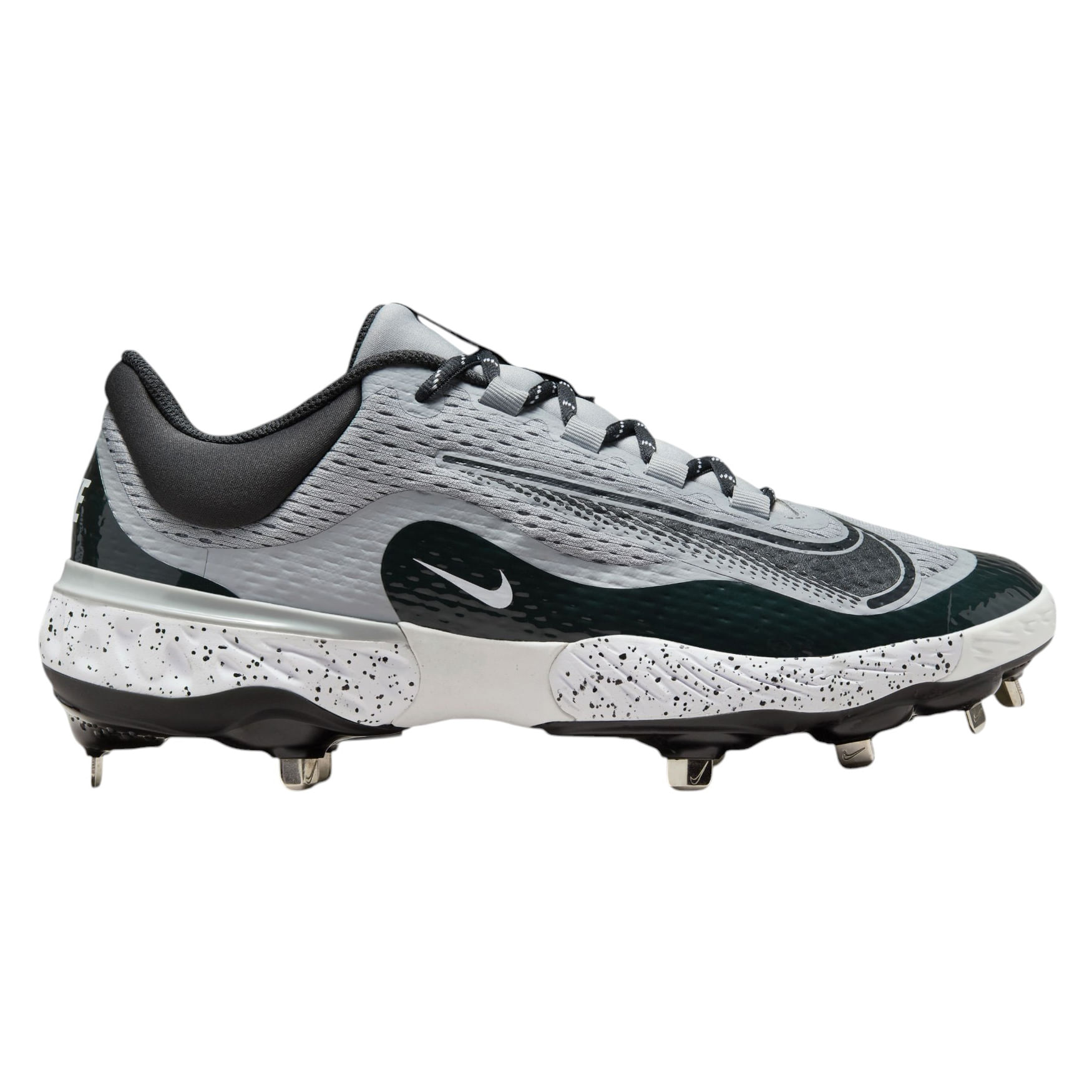 Nike Alpha Huarache Elite 4 Low Baseball Cleat - Men's Wolf Grey / Dk Smoke Grey / White