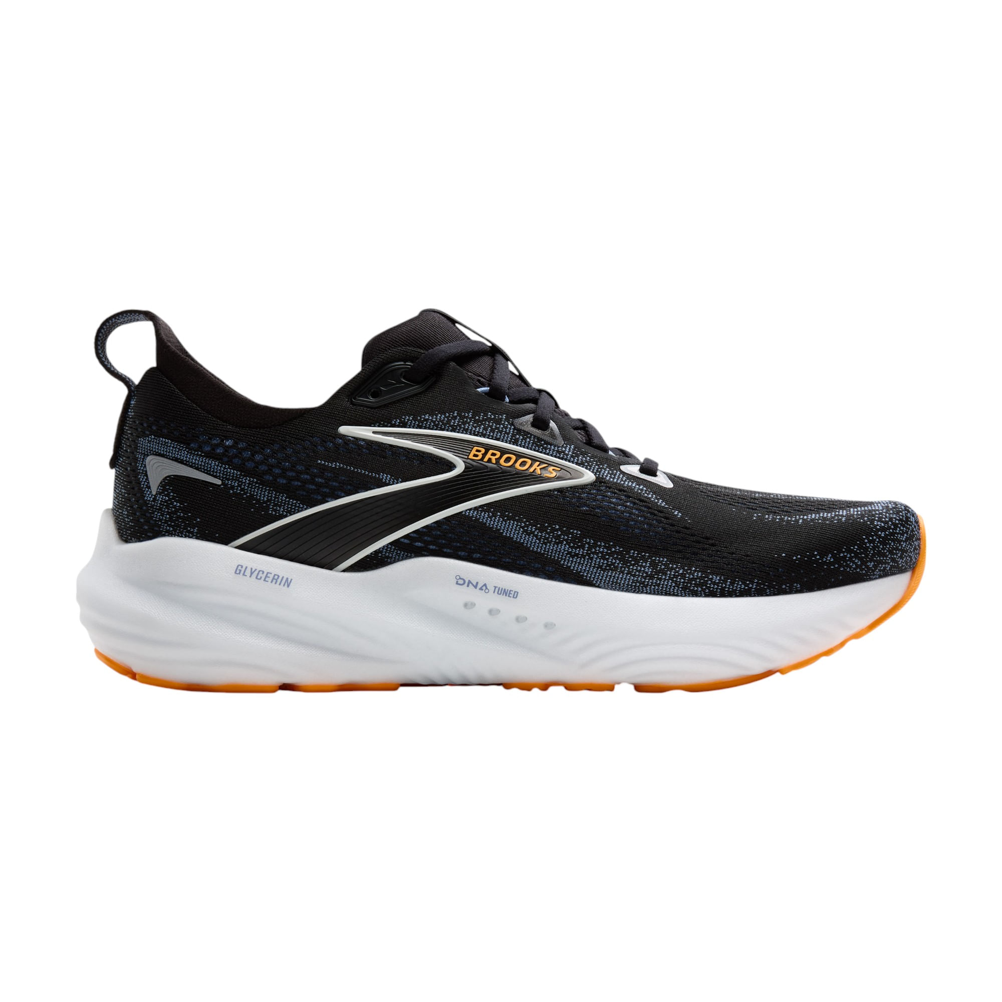 Brooks Glycerin 22 Shoe - Men's Black / Country Blue / Orange Pop