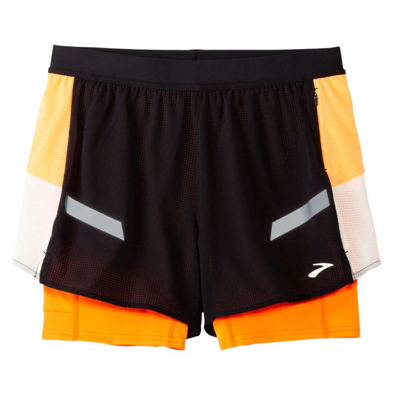 Brooks-Run-Visible-2-In-1-4--Short---Women-s-Black---Ecru---Fluoro-Flash