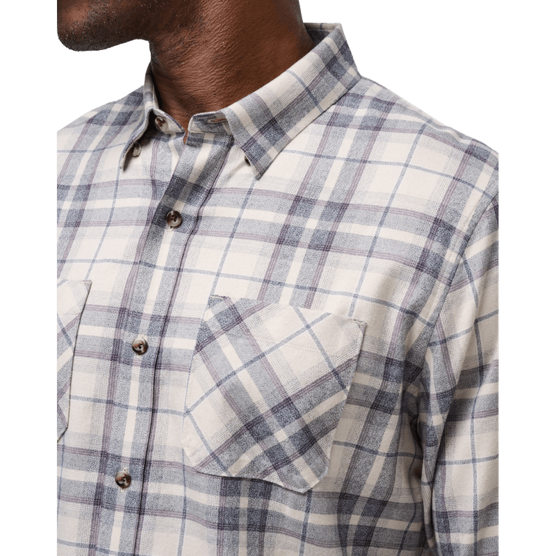 Travis-Mathew-Cloud-Flannel-Plaid-Button-Up-Shirt---Men-s-Oxford-Tan---Plum