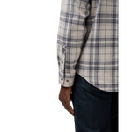 Travis-Mathew-Cloud-Flannel-Plaid-Button-Up-Shirt---Men-s-Oxford-Tan---Plum