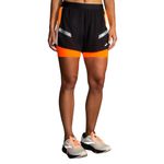 Brooks-Run-Visible-2-In-1-4--Short---Women-s-Black---Ecru---Fluoro-Flash