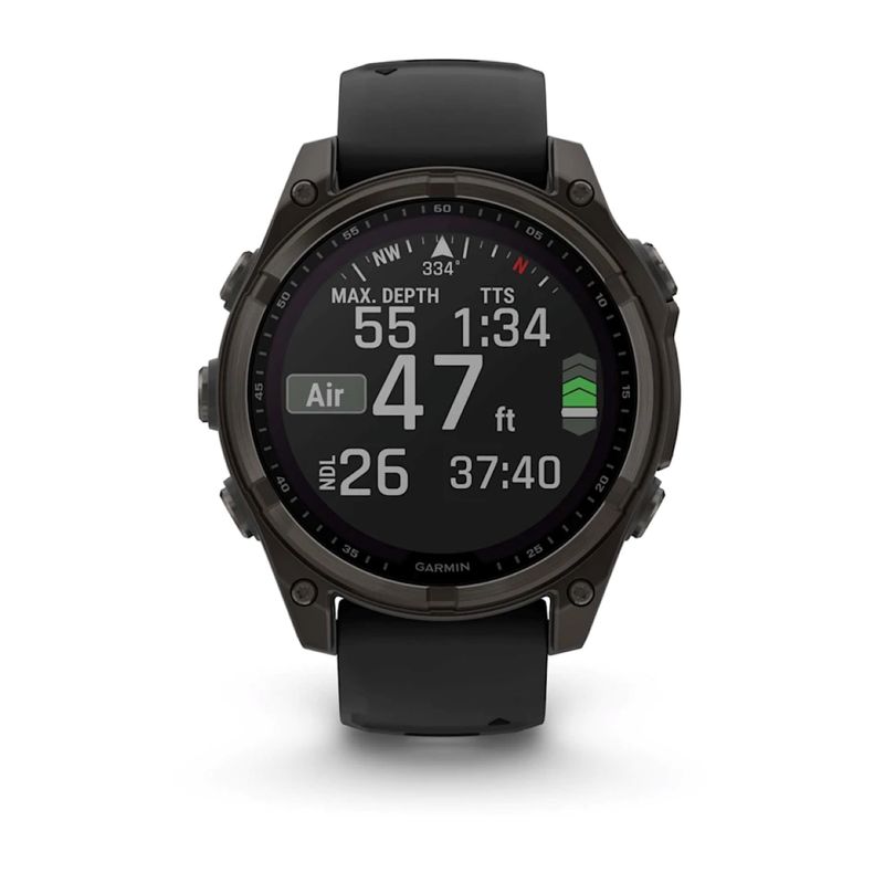 Garmin-Fenix-8-Sapphire-Solar-Watch-Carbon-Gray-DLC-Titanium---Black---Pebble-Gray-Silicone