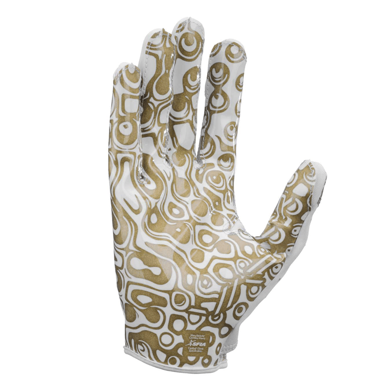 Nike Vapor Jet 8.0 Metallic Football Glove - Adult White / Metallic Gold / Metallic Gold / Metallic Gold